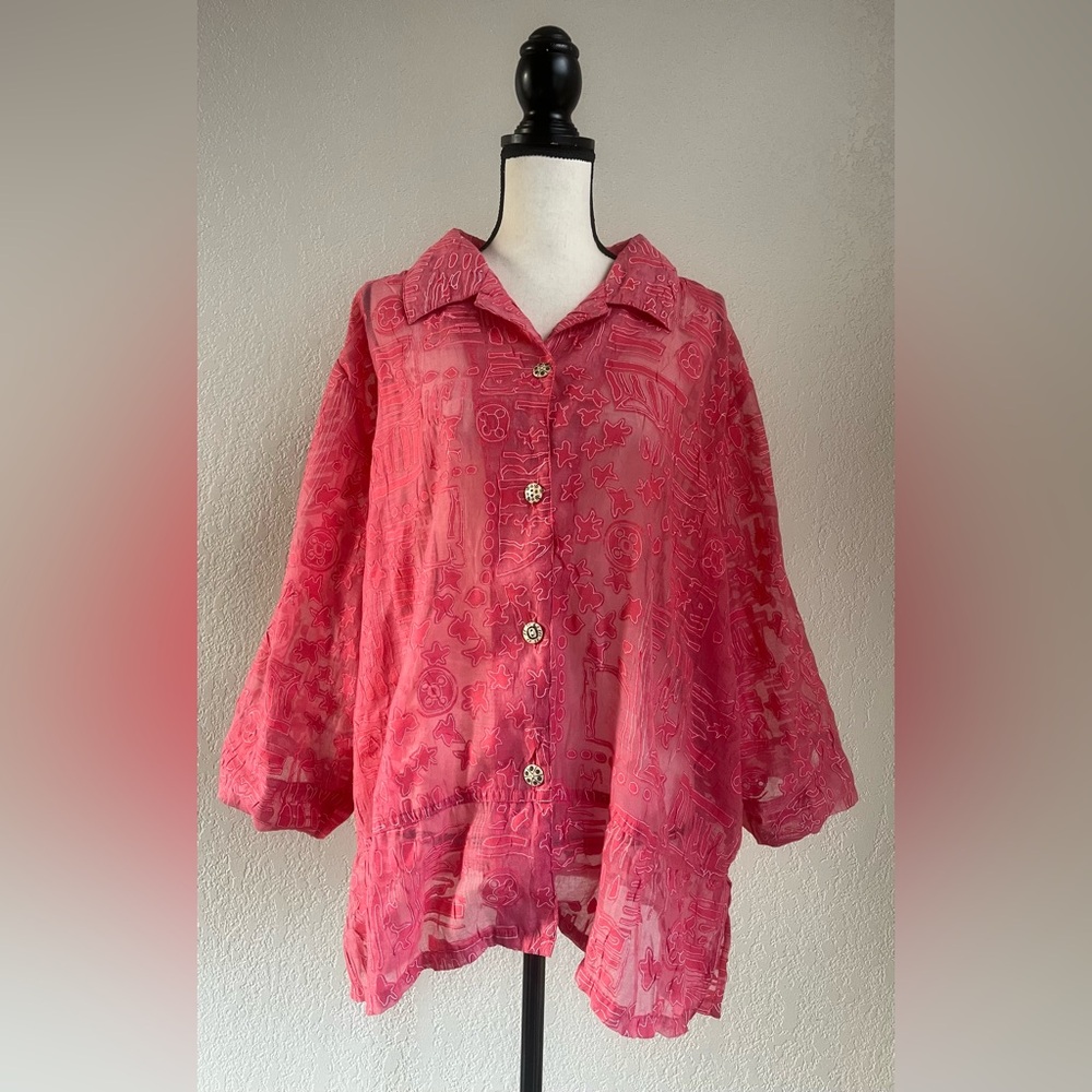 Napa Valley Sheer Coral Blouse